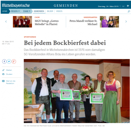 Bei jedem Michelsneukirchner Bockbierfest dabei